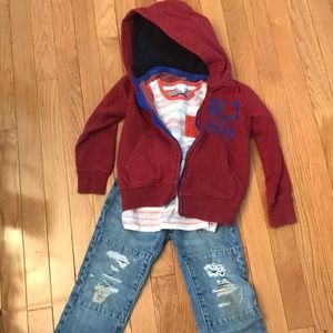 Boys 4t tank/hoodie, 5t Gap jeans